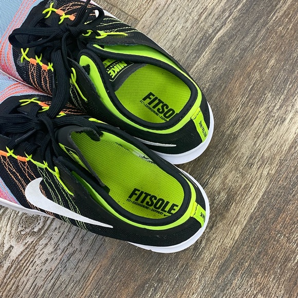 Nike Womens Used Flex Adapt Training Shoes Black Green and Pink💕Size 81/2💕 - Picture 3 of 10